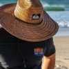 Mens * | Quiksilver Discount Sale Mens Waterman The Tier Straw Lifeguard Hat Dark Brown