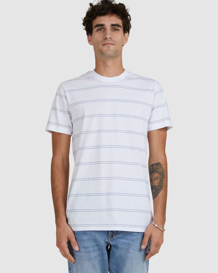 Mens * | Rip Curl Popular Plain Stripe Tee White/Blue