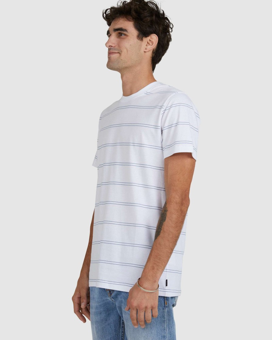 Mens * | Rip Curl Popular Plain Stripe Tee White/Blue