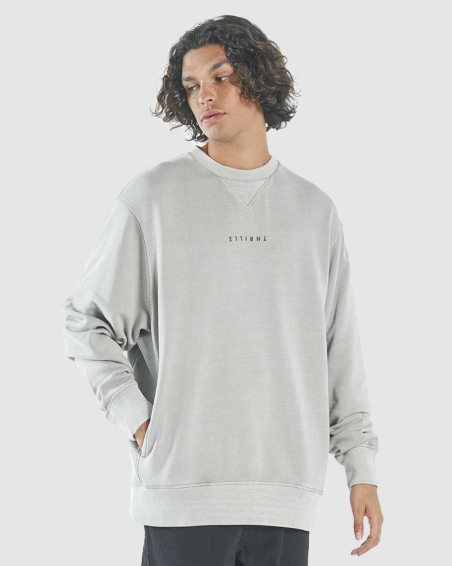 Mens * | New Arrivals Minimal Thrills Oversize Crew Gravel