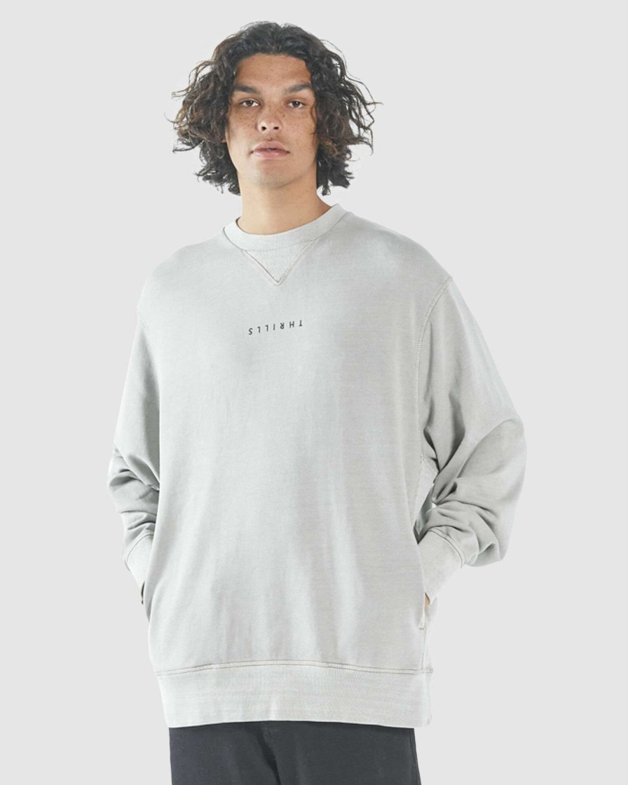 Mens * | New Arrivals Minimal Thrills Oversize Crew Gravel