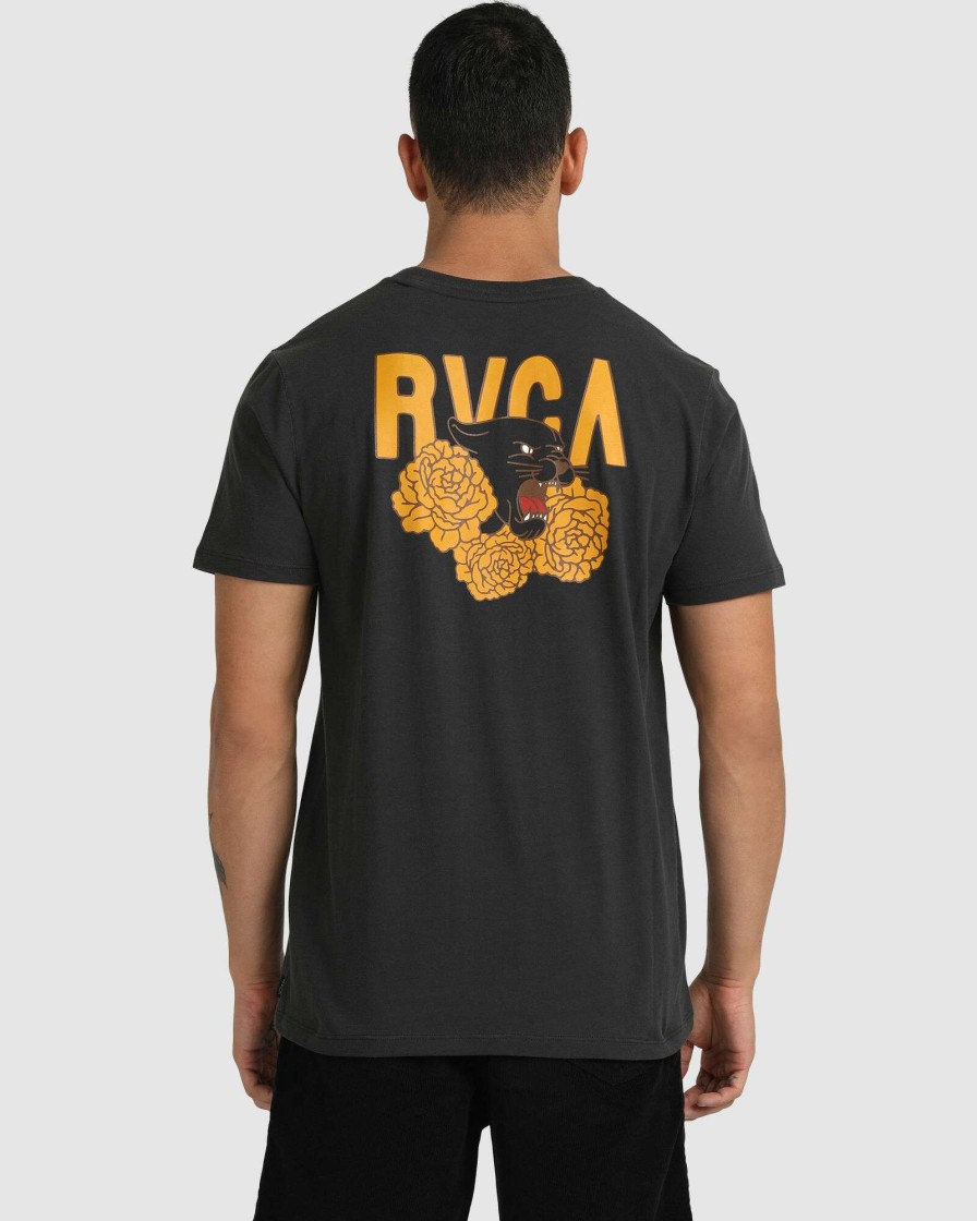 Mens * | Rvca Discounts Easy Tiger Ss Tee Black