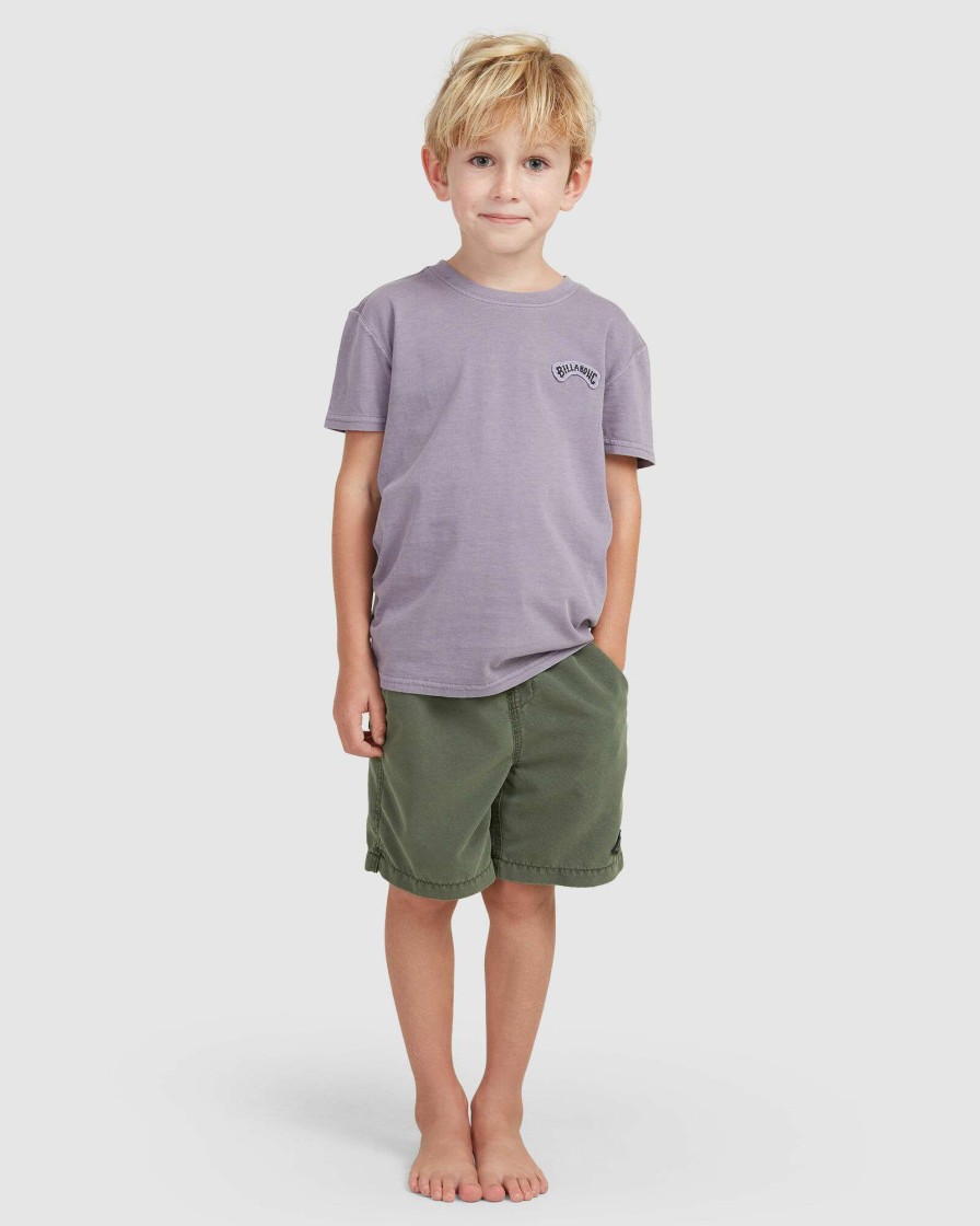 Boys * | Billabong Best Sale Boys 0-7 All Day Overdye Layback Boardshorts Pine