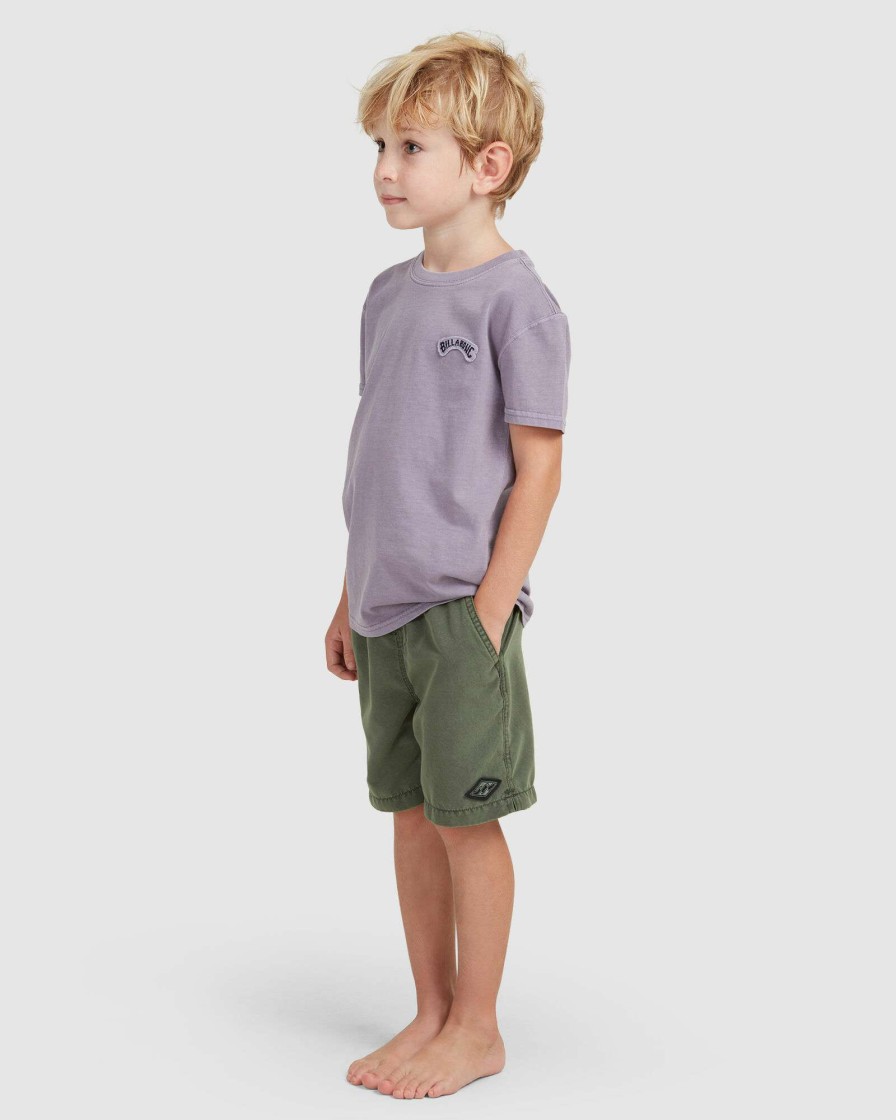 Boys * | Billabong Best Sale Boys 0-7 All Day Overdye Layback Boardshorts Pine