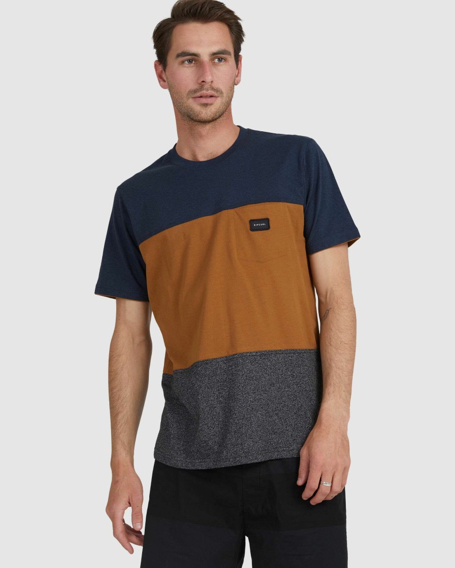 Mens * | Rip Curl Discount Sale Divisions Tee Navy Marle