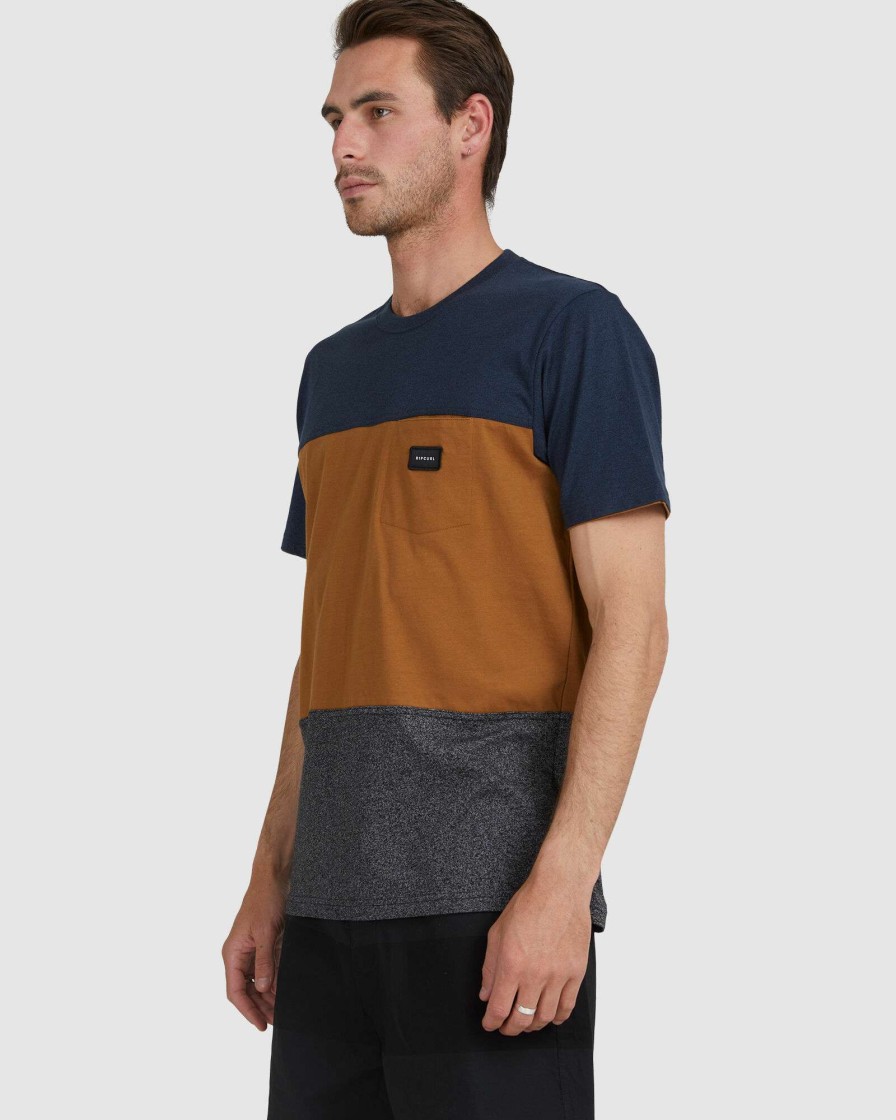 Mens * | Rip Curl Discount Sale Divisions Tee Navy Marle