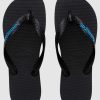 Mens * | Havaianas Bestsellers Rubber Logo Black/Blue Pto/Azu