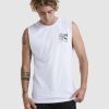 Mens * | Quiksilver Premium Static Script Muscle White