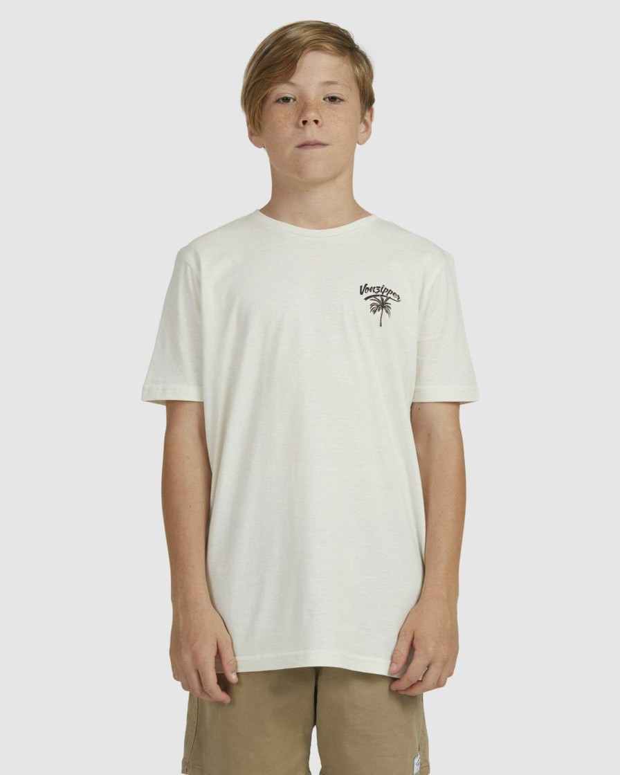 Boys * | Vonzipper Popular Youth Ready For Action Ss Tee Ivory