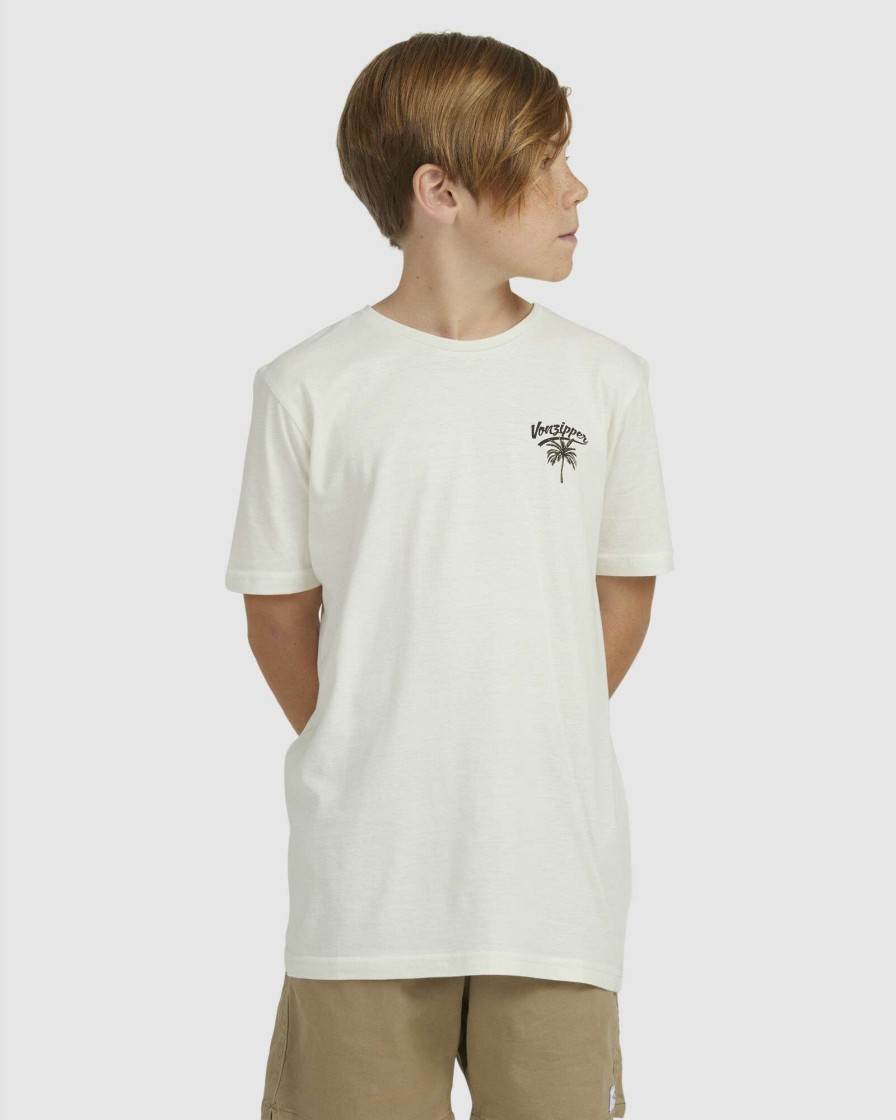 Boys * | Vonzipper Popular Youth Ready For Action Ss Tee Ivory