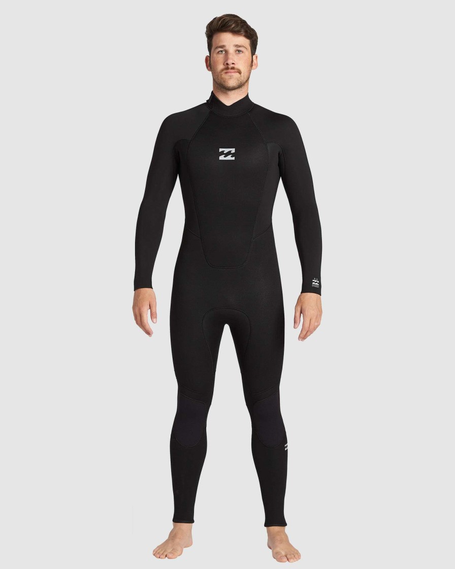 Wetsuits * | Billabong Clearance Sale 3/2 Foil Back Zip Steamer Wetsuit Black