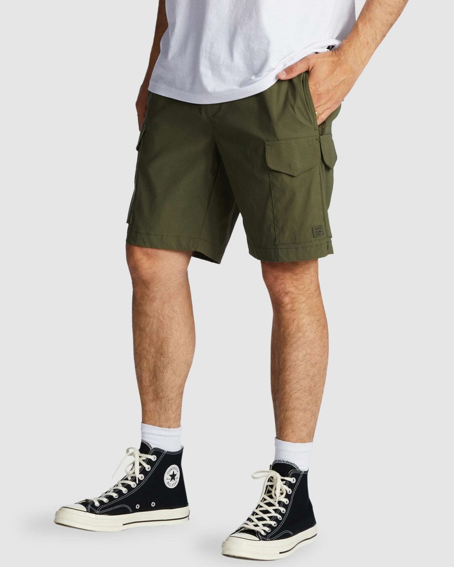 Mens * | Billabong Discount Online Surftrek Elastic Cargo Short Military