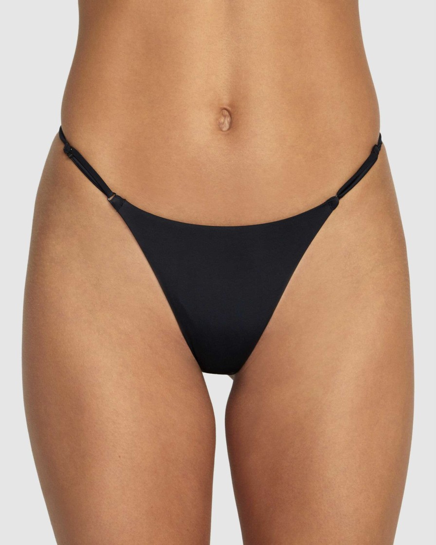 Swimwear * | Rvca Discounts Solid Ultra Skimpy Black