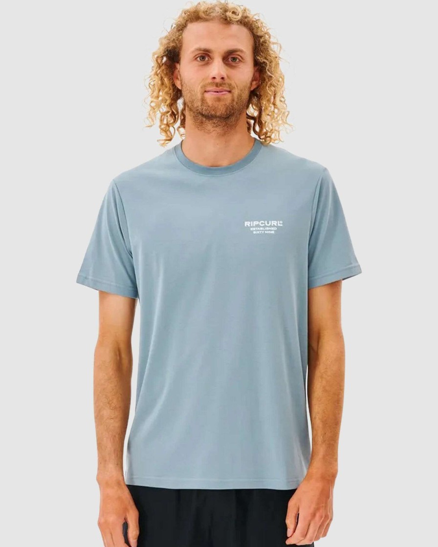 Mens * | Rip Curl Quality Guarantee Vaporcool Rogue Tee Mineral Blue