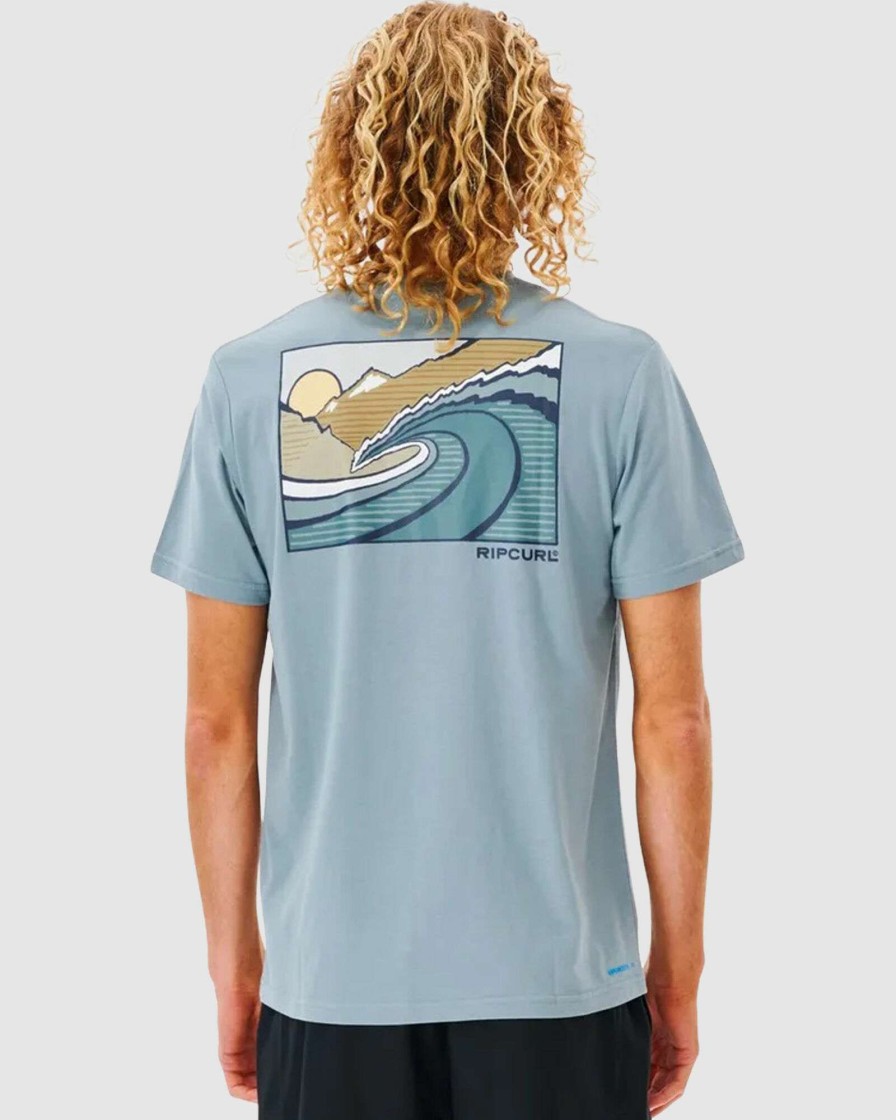 Mens * | Rip Curl Quality Guarantee Vaporcool Rogue Tee Mineral Blue