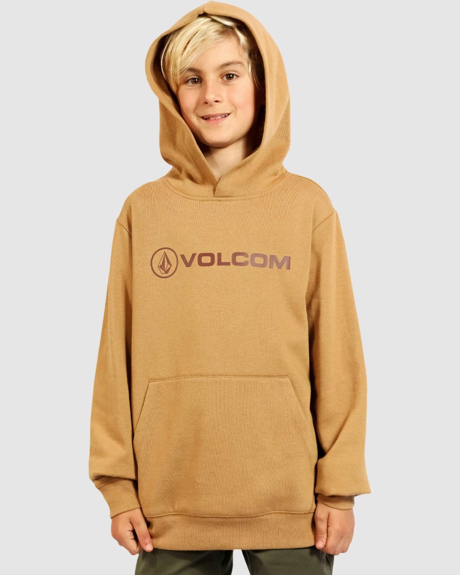 Boys * | Volcom Excellent Stonicon P/O Fleece Youth Old Gold