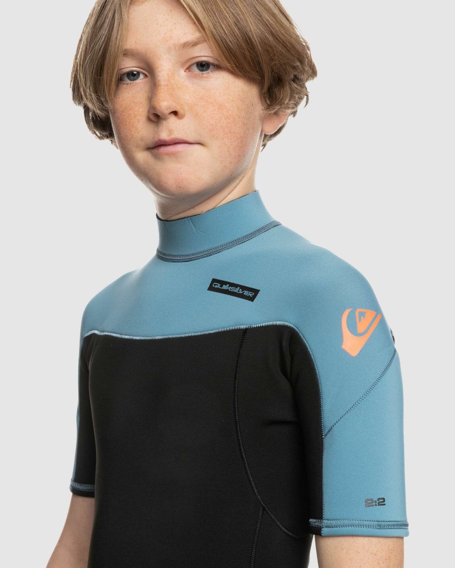 Wetsuits * | Quiksilver Popular Everyday Sessions B 2/2 Ss Bz Black/Provincial Blue