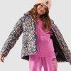 Girls * | Roxy Limited Edition Girls 4-16 Start Me Up Puffer Jacket Anthracite Flower Power