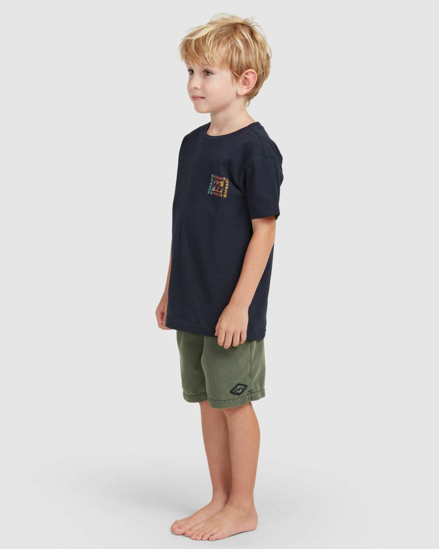 Boys * | Billabong Promotions Boys 0-7 Crayon Wave T-Shirt Navy