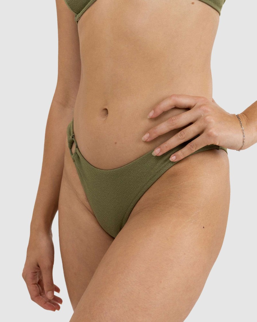 Swimwear * | Rhythm Quality Guarantee Avoca Ring Hi Cut Pant Olive