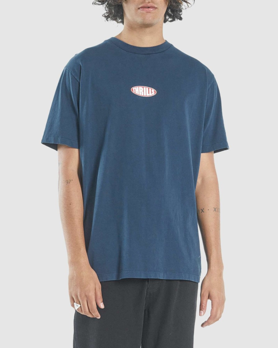 Mens * | Thrills Clearance Sale Warp Zone Merch Fit Tee Dark Navy