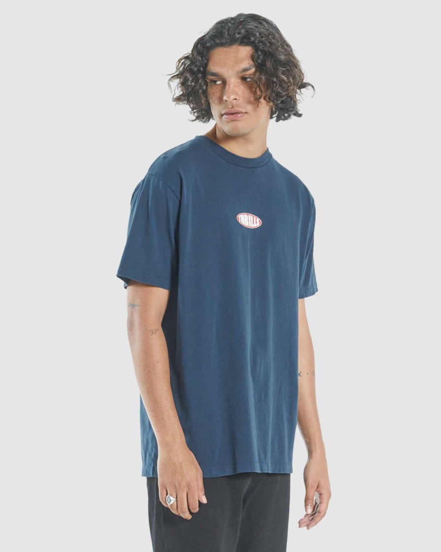 Mens * | Thrills Clearance Sale Warp Zone Merch Fit Tee Dark Navy