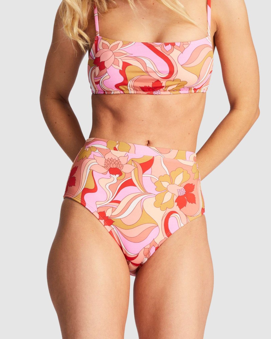 Swimwear * | Billabong Outlet Pretty Groovy Hi Retro Multi