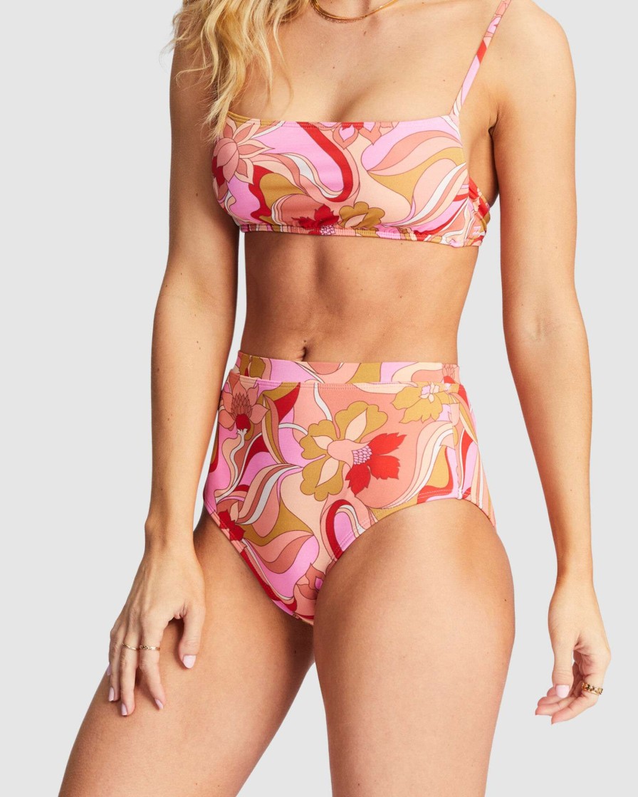 Swimwear * | Billabong Outlet Pretty Groovy Hi Retro Multi