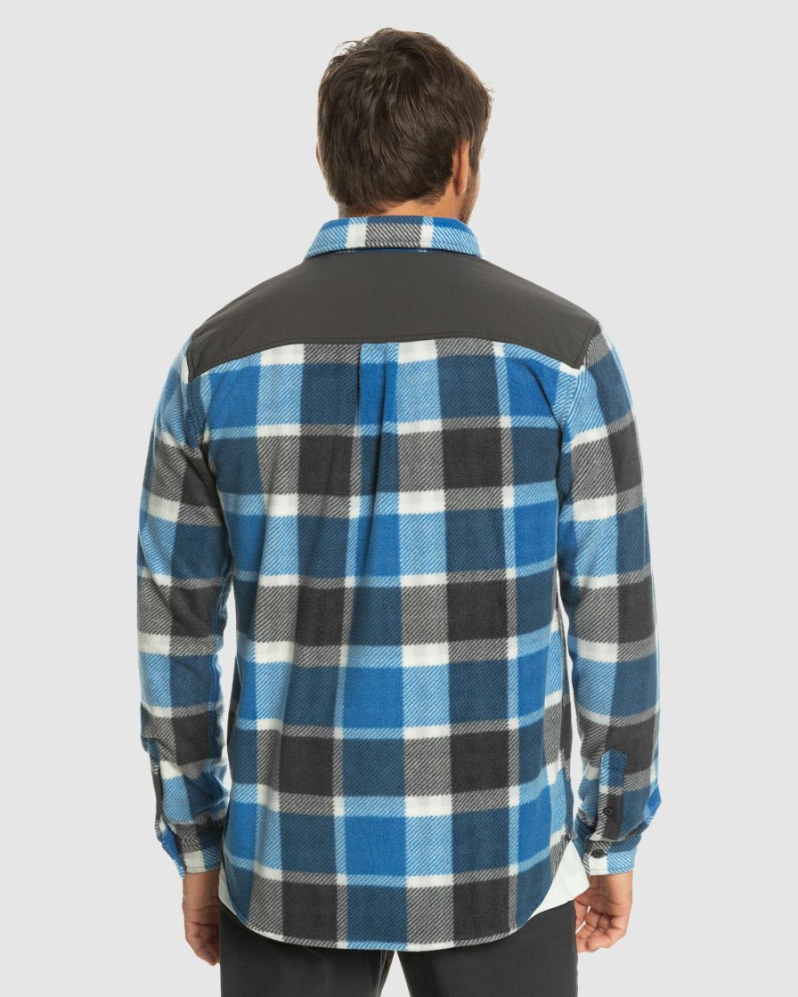 Mens * | Quiksilver Fashion North Seas Shirt Snorkel Blue Checks