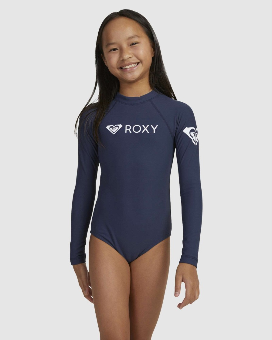 Girls * | Roxy Sale Online Heater Ls Onesie Mood Indigo