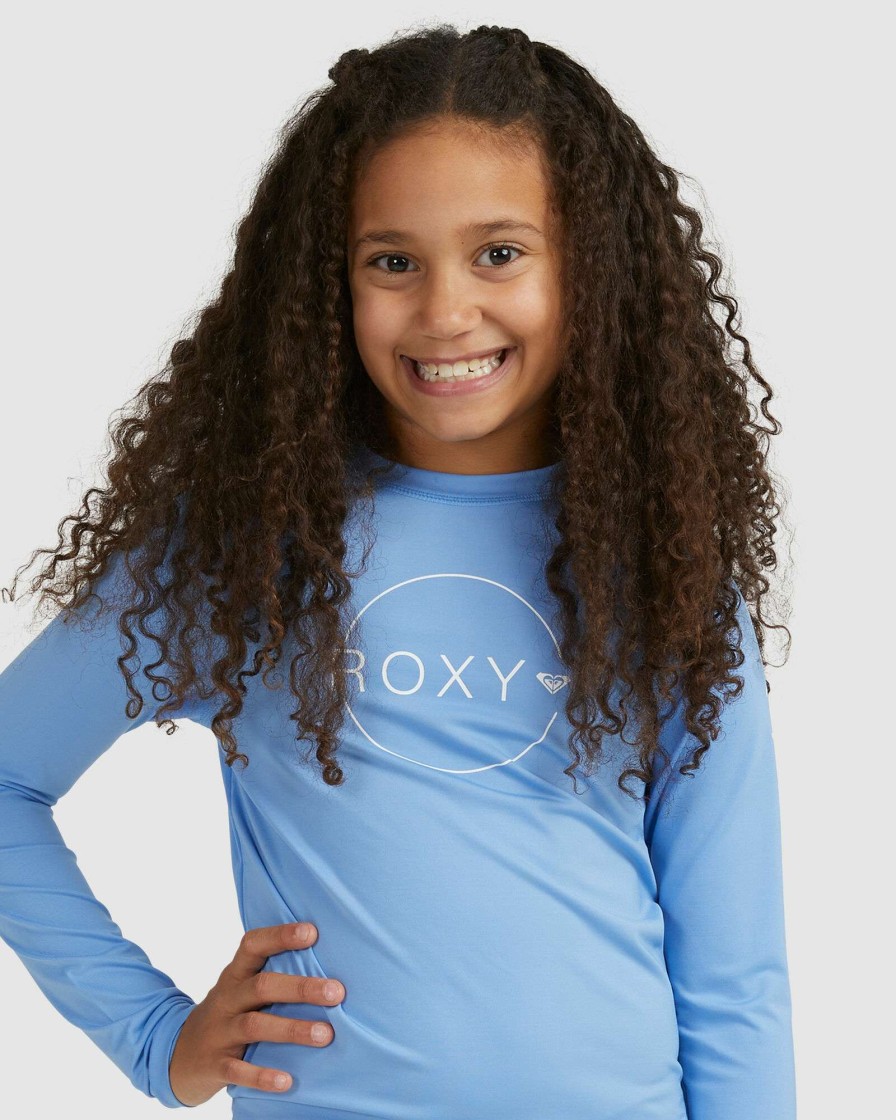 Girls * | Roxy Sale Online Girls 8-14 Beach Classics Long Sleeve Upf 50 Rash Vest Provence