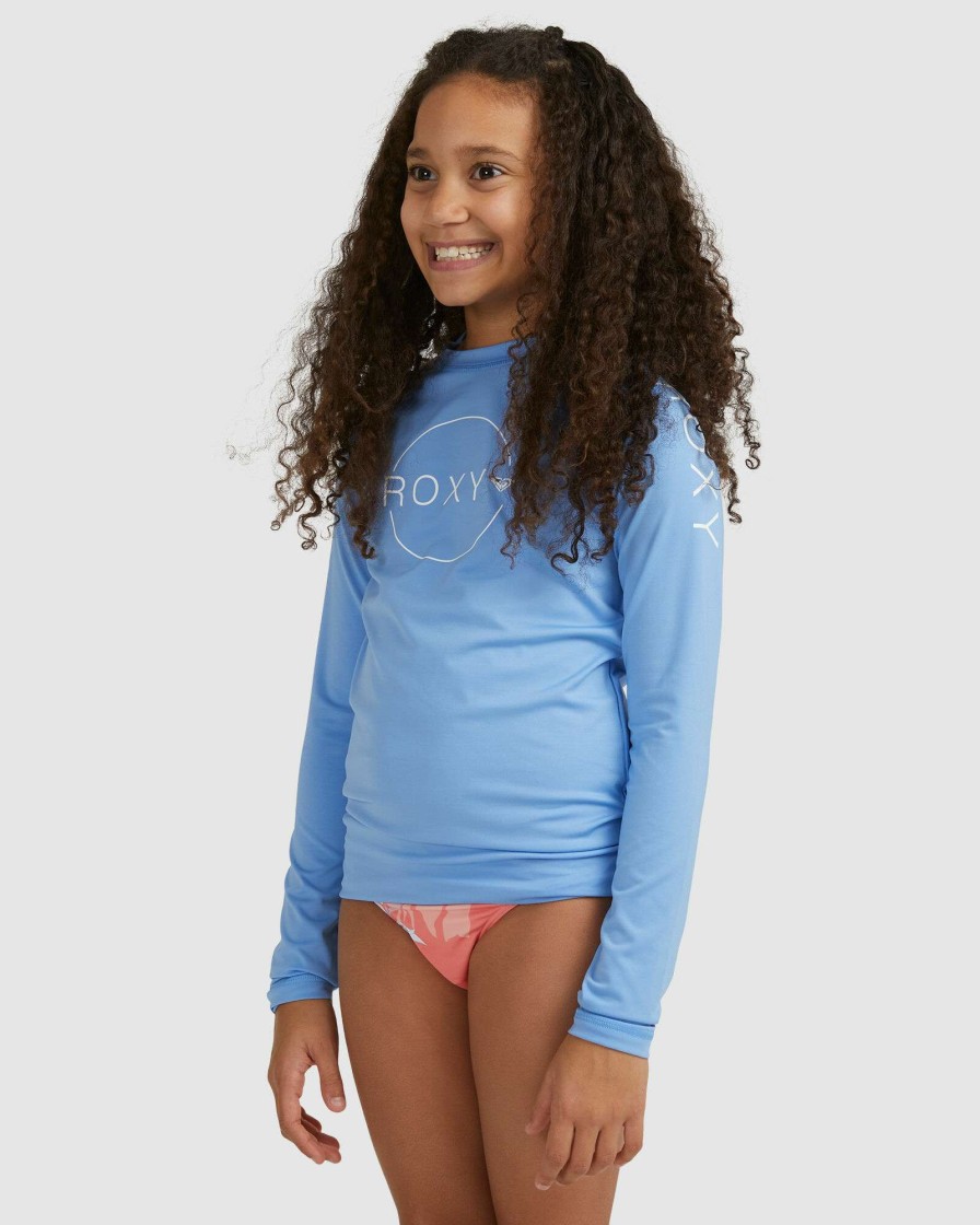 Girls * | Roxy Sale Online Girls 8-14 Beach Classics Long Sleeve Upf 50 Rash Vest Provence