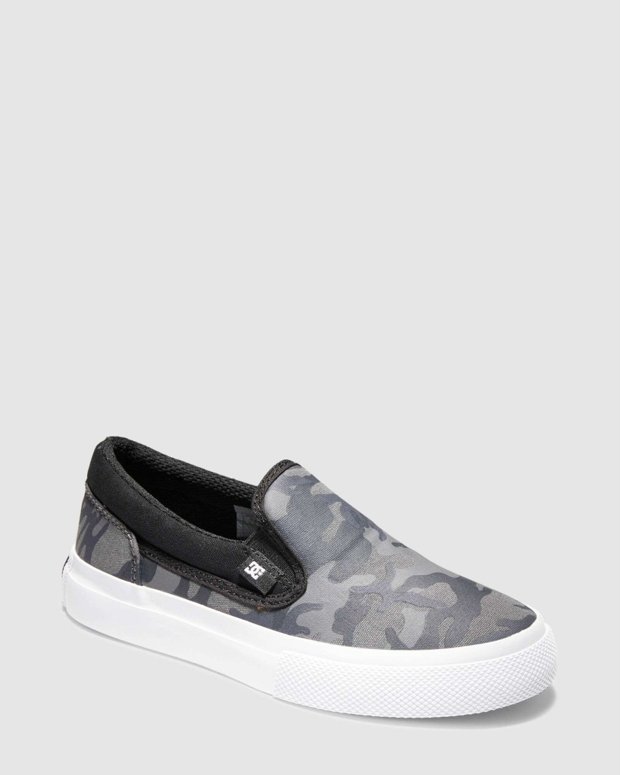 Boys * | Dc Shoes Best Price Manual Slip-On Black Camouflage