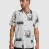 Mens * | Thrills Discount Online Hypnotica Bowling Shirt Dir Dirty White