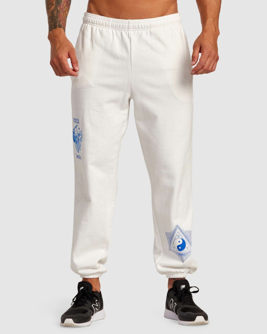 Mens * | Rvca Discounts Benj Sweatpant Off White