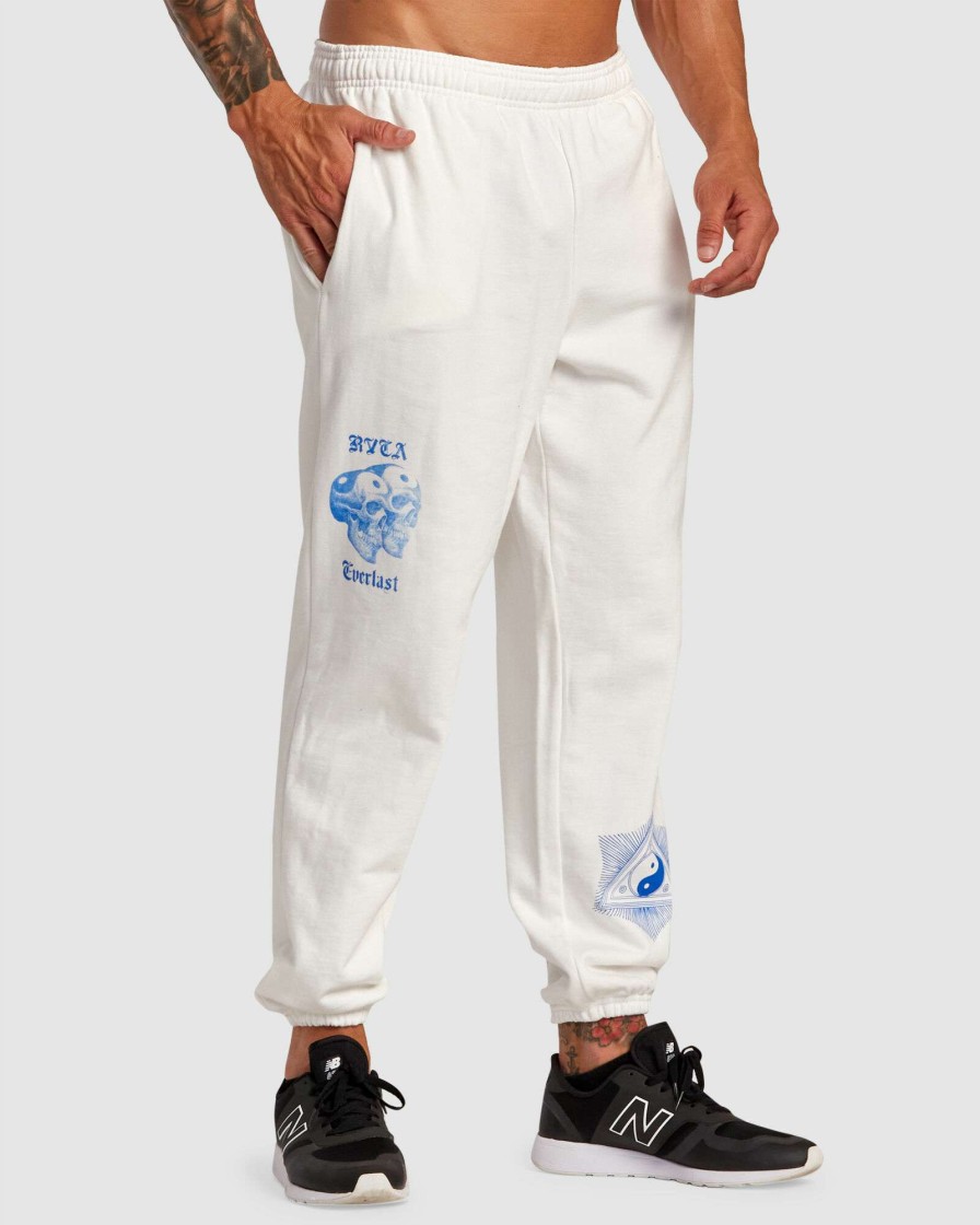 Mens * | Rvca Discounts Benj Sweatpant Off White