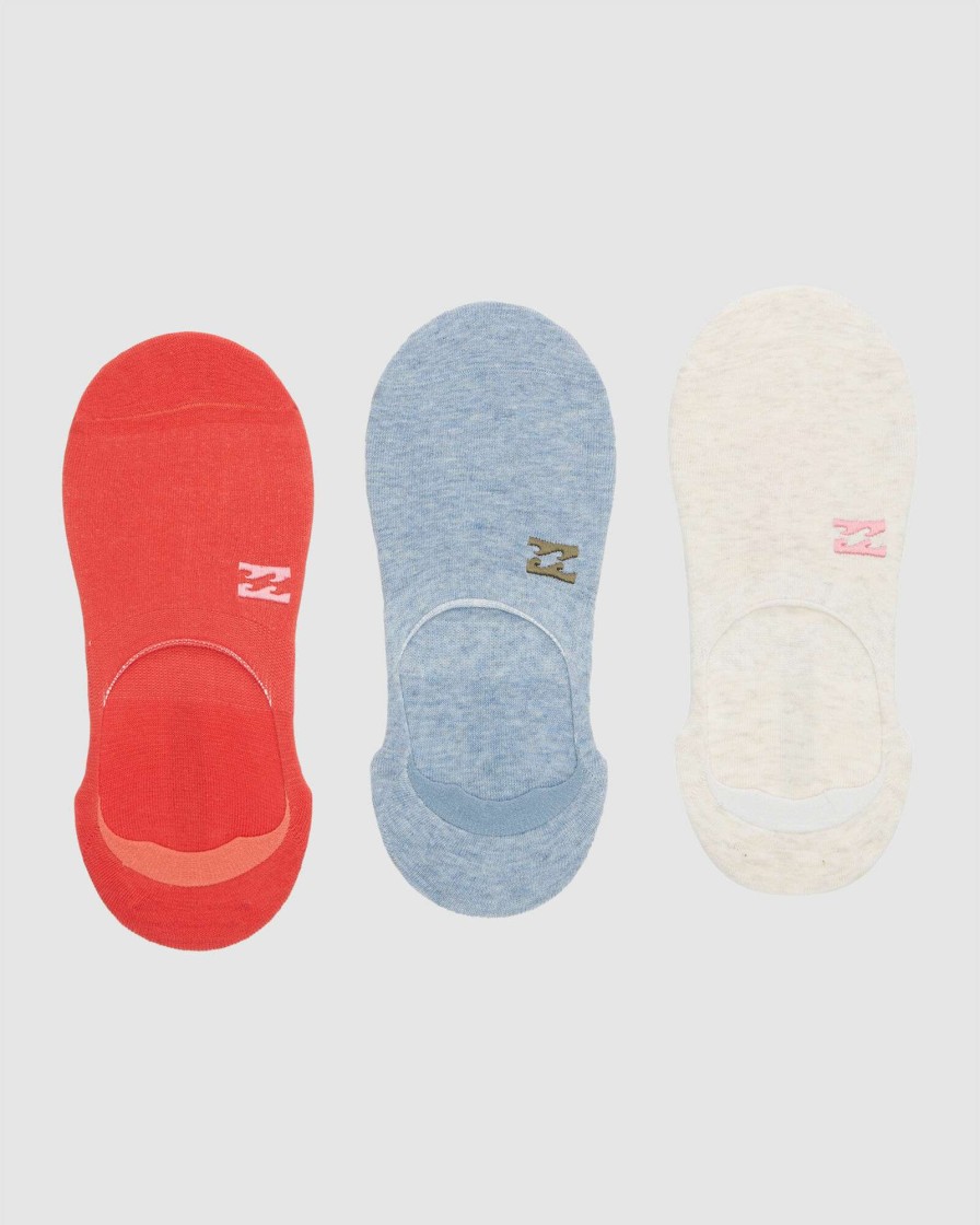 Womens * | Billabong Limited Edition Core No Show Socks 2 Pack Ivory Heather