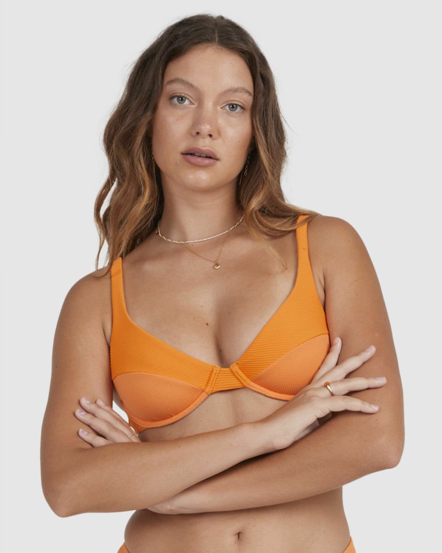 Swimwear * | Billabong Excellent Marina Panelled Bra Paprika