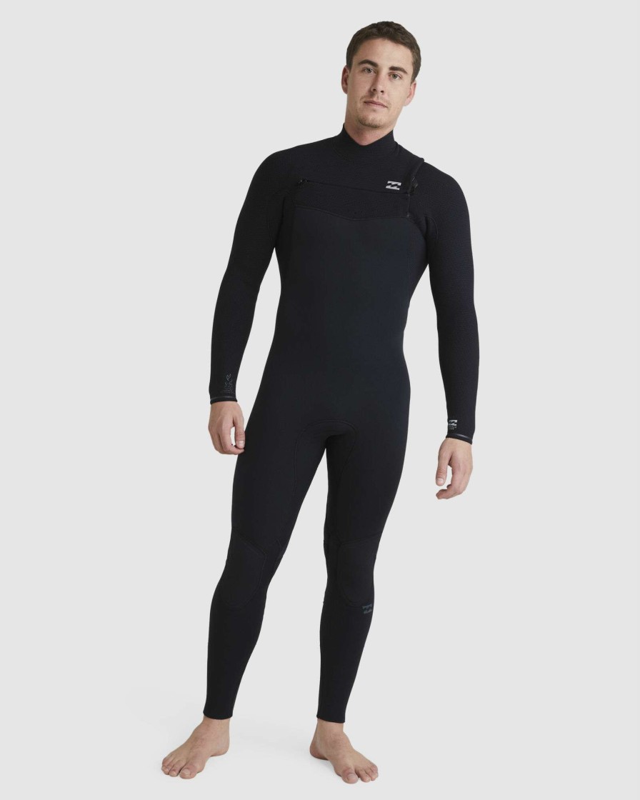 Wetsuits * | Billabong Promotions 4/3 Furnace Comp Chest Zip Steamer Wetsuit Black