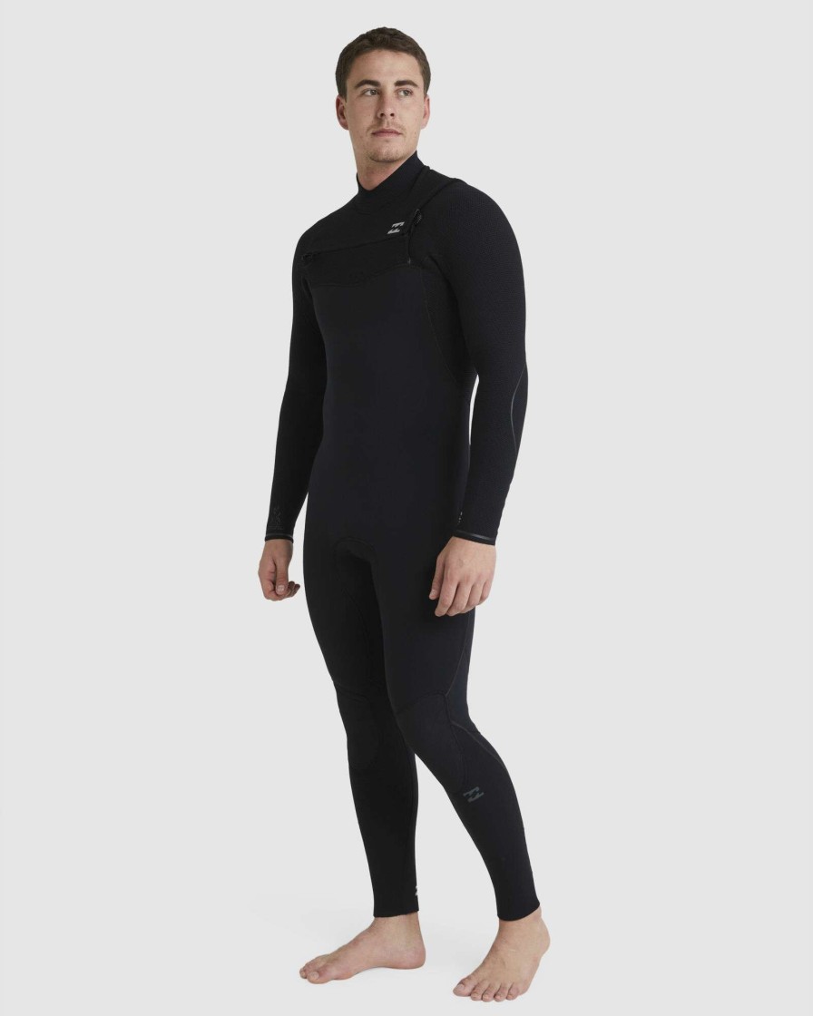 Wetsuits * | Billabong Promotions 4/3 Furnace Comp Chest Zip Steamer Wetsuit Black